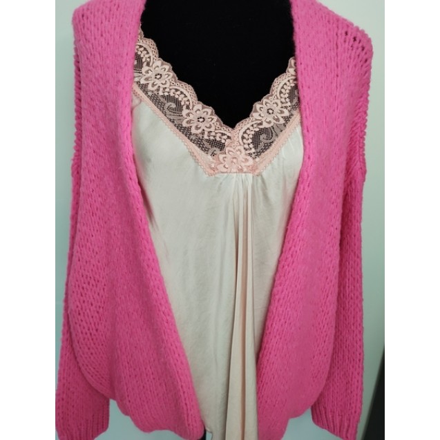 FS Collection Cardigan Bright Pink Short