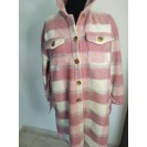 FS Collection Vest / Coat checkered with fringes Old Pink